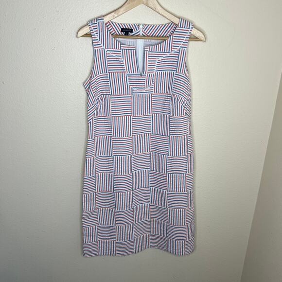 Talbots Dresses & Skirts - Talbots Red Blue Seersucker Patchwork Sleeveless Shift Dress 4